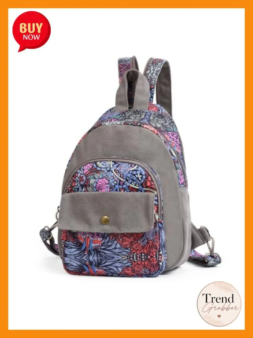Floral Small Backpack Purse for Women, Boho Lightweight Crossbody Work Bag
